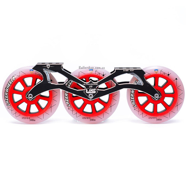 Szyny do rolek kompletne Flying Eagel Ultrasonic 3*125mm 88А/Abec-9 Lazer-Sparkle czarne