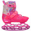 Rolki Łyżwy 2w1 dla dziewczynki regulowane LED Flying Eagle L8 różowy