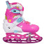 Rolki Łyżwy 2w1 dla dziewczynki regulowane LED Flying Eagle L6 Lumos różowe